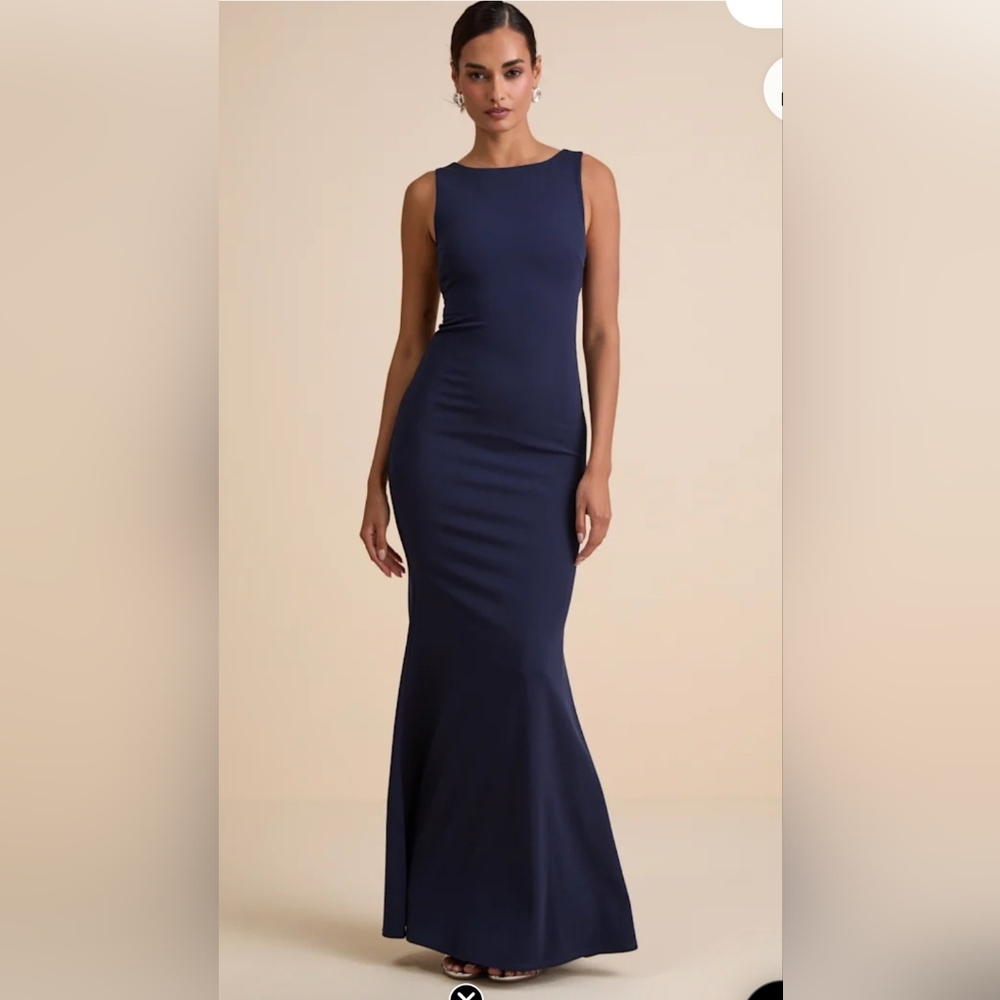 Lulu's Navy Sleek Sleeveless Maxi Dress